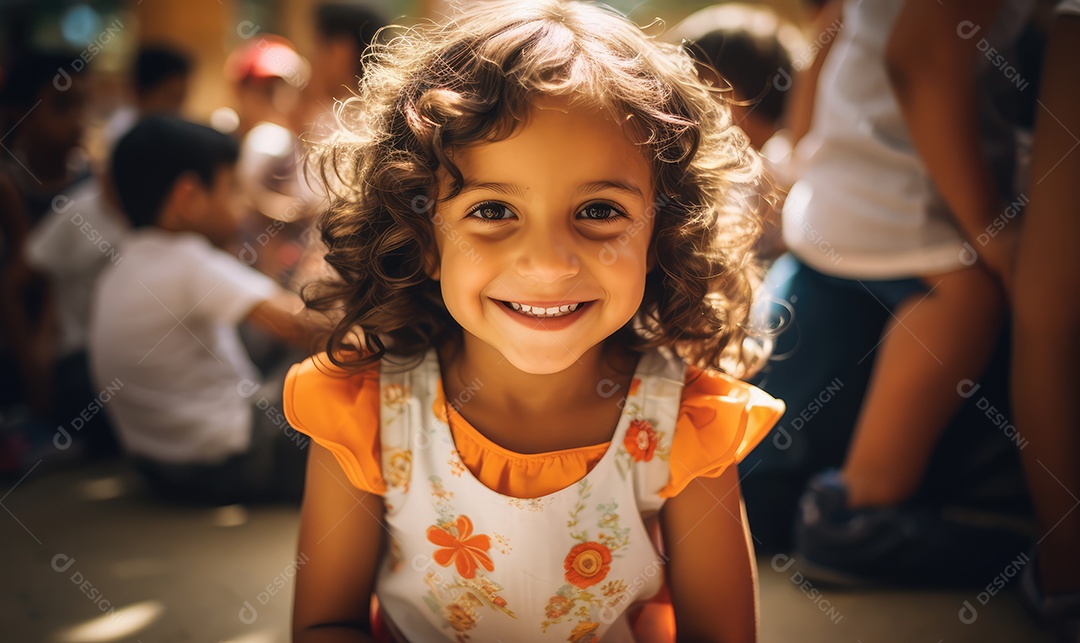 Imagem realista de crianças felizes