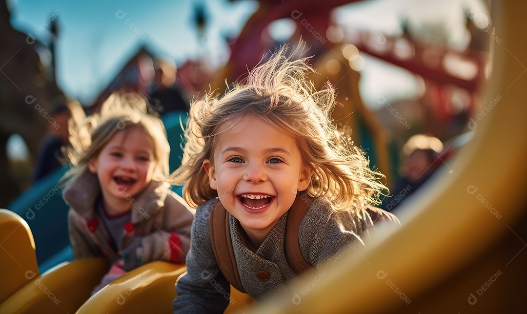 Imagem realista de crianças felizes