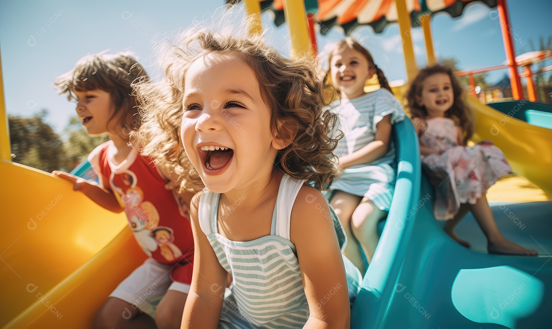 Imagem realista de crianças felizes