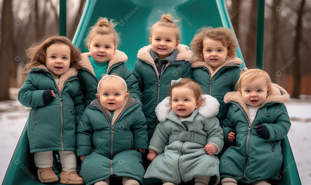 Imagem realista de crianças felizes