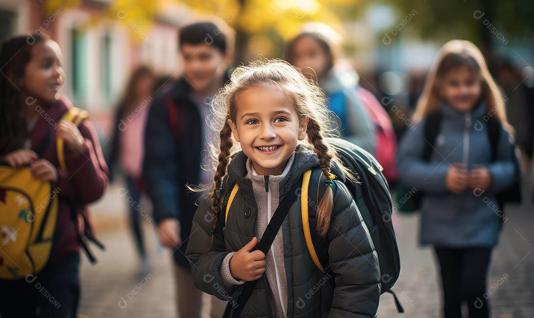 Imagem realista de crianças felizes