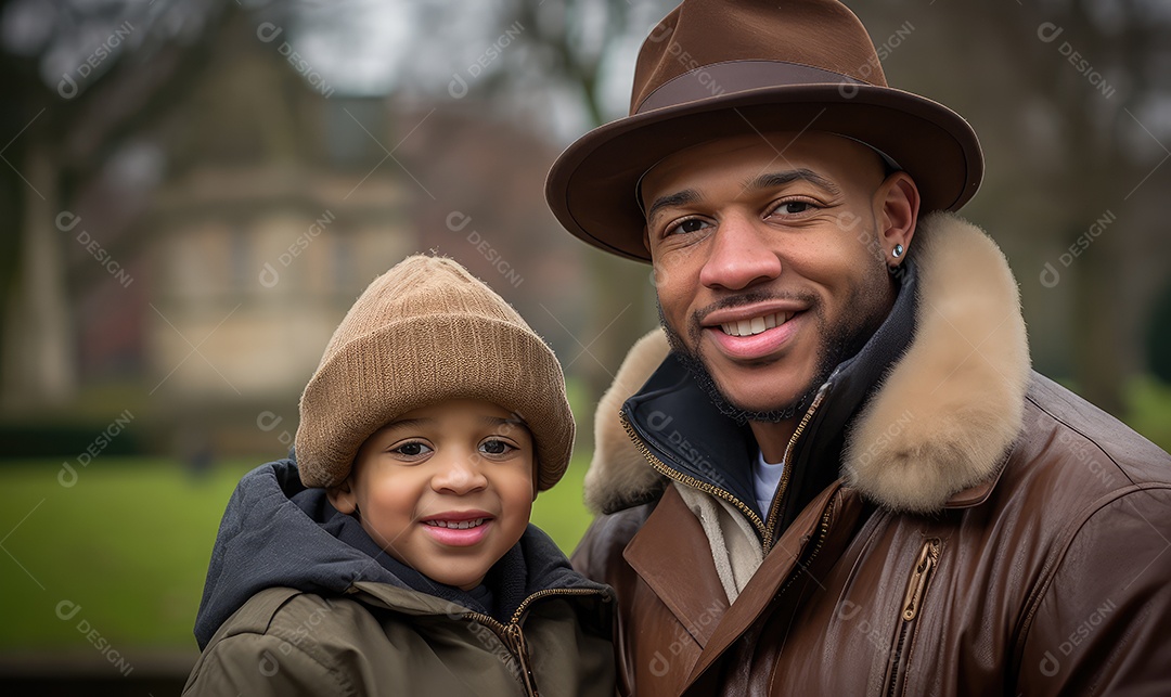 Imagem realista de Pai ao lado de seu filho