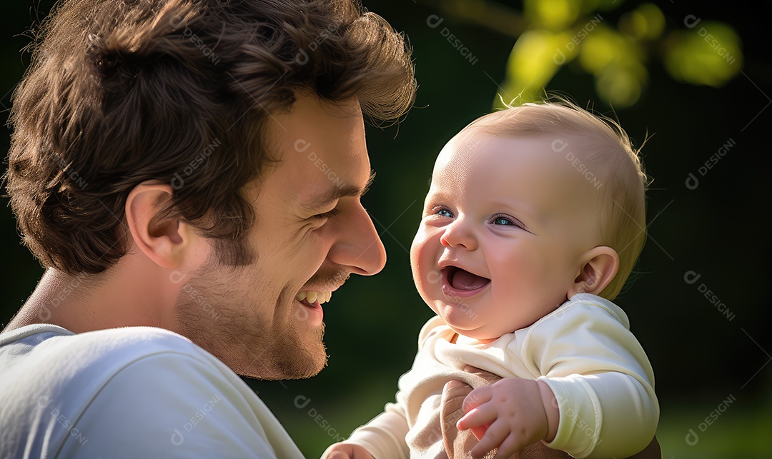 Imagem realista de Pai ao lado de seu filho