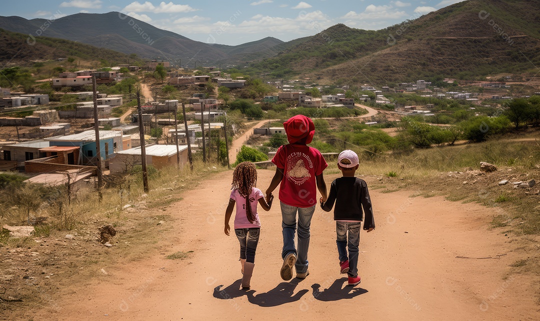 Imagem realista de crianças sobre parque