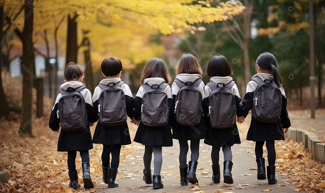 Imagem realista de crianças sobre parque