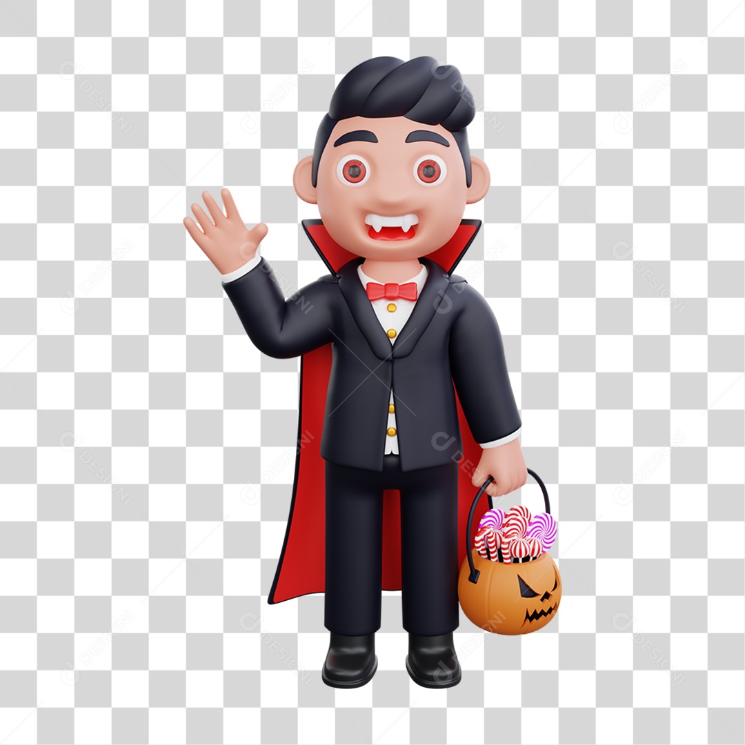 Elemento 3D Vampiros Dia das Bruxas PNG Transparente