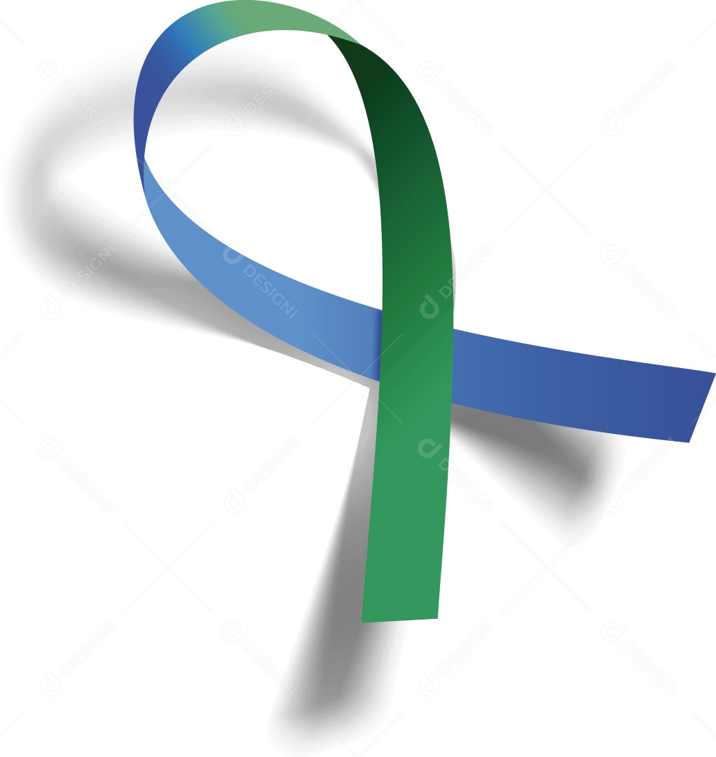 Laço De Abril Verde e Azul Vetor EPS