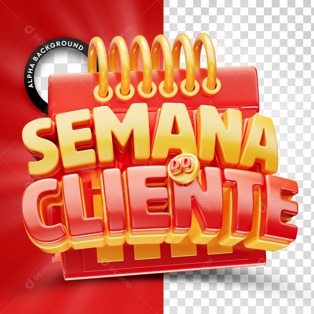 Semana Do Cliente Selo 3D Para Composição PSD