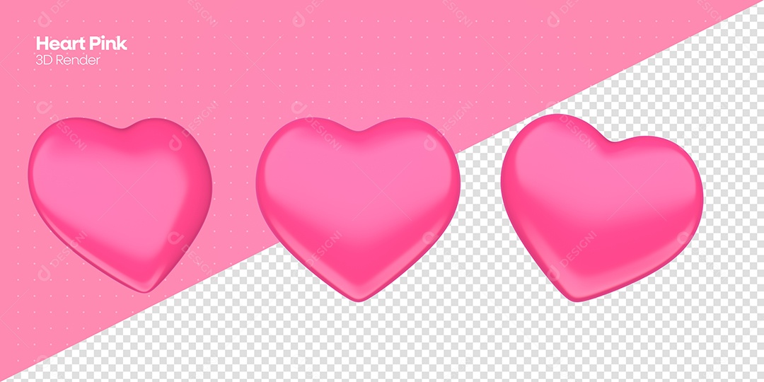 Emojis Conceito Outubro Rosa Elemento 3D Rosa com Branco para Composição PSD