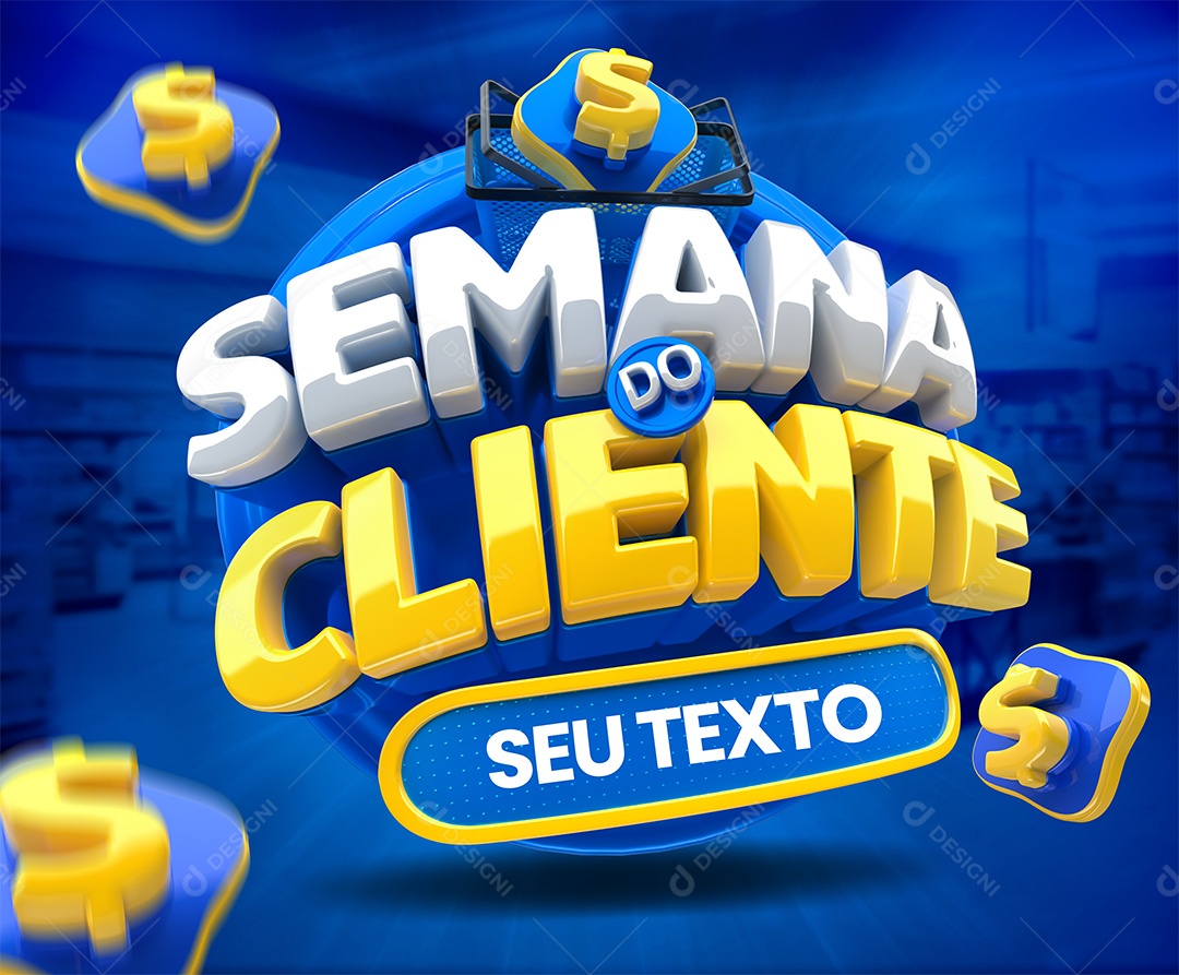 Semana Do Cliente Selo 3D Para Composição PSD