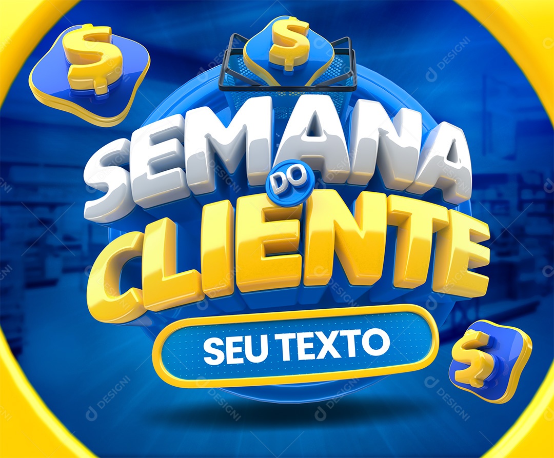 Selo 3D Semana Do Cliente Para Composição PSD