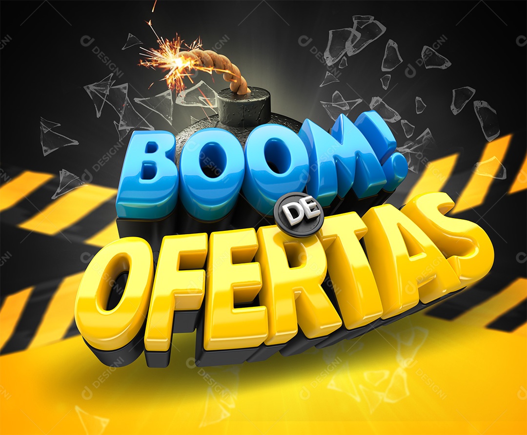 Boom De Ofertas Selo 3D Para Composição PSD