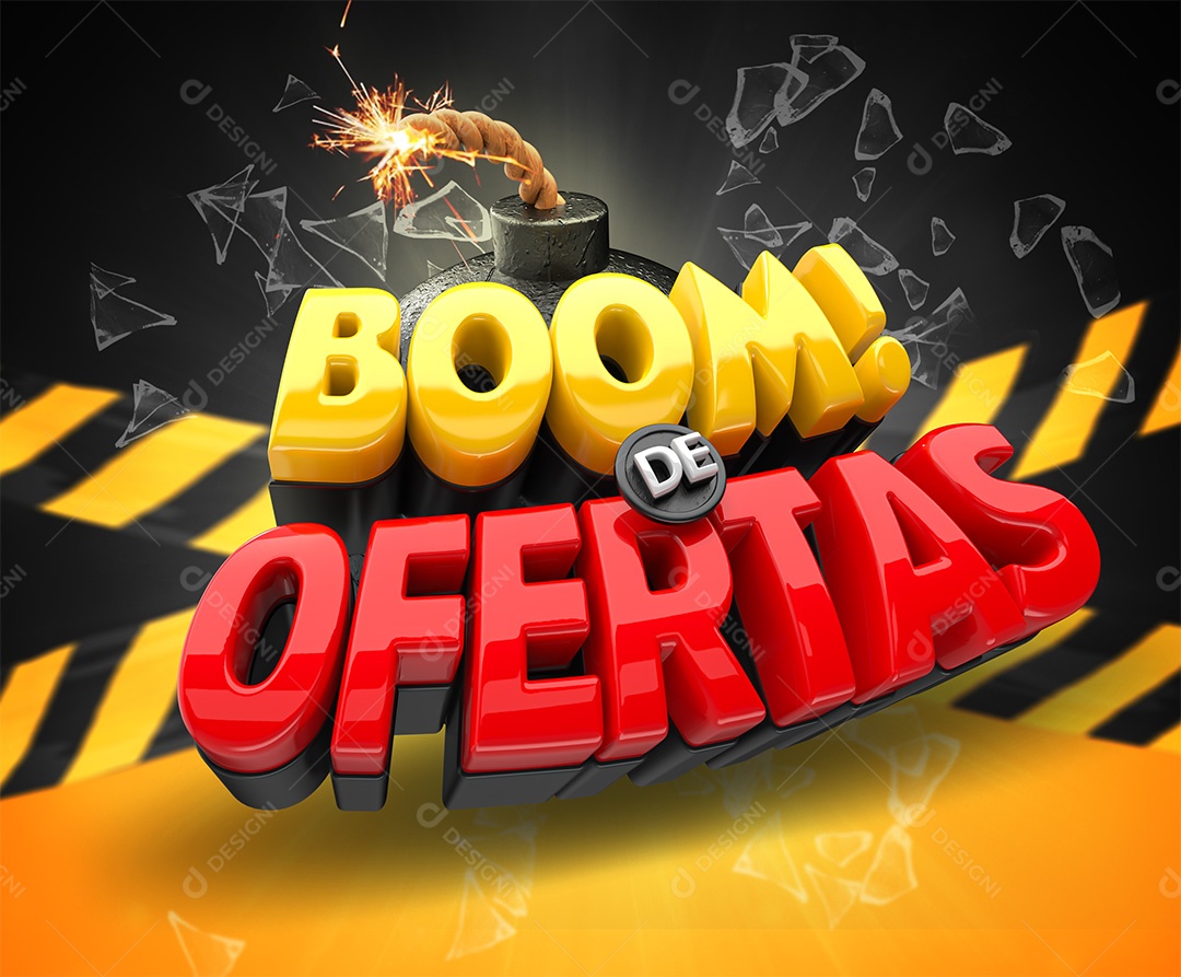 Selo 3D Boom De Ofertas Para Composição PSD