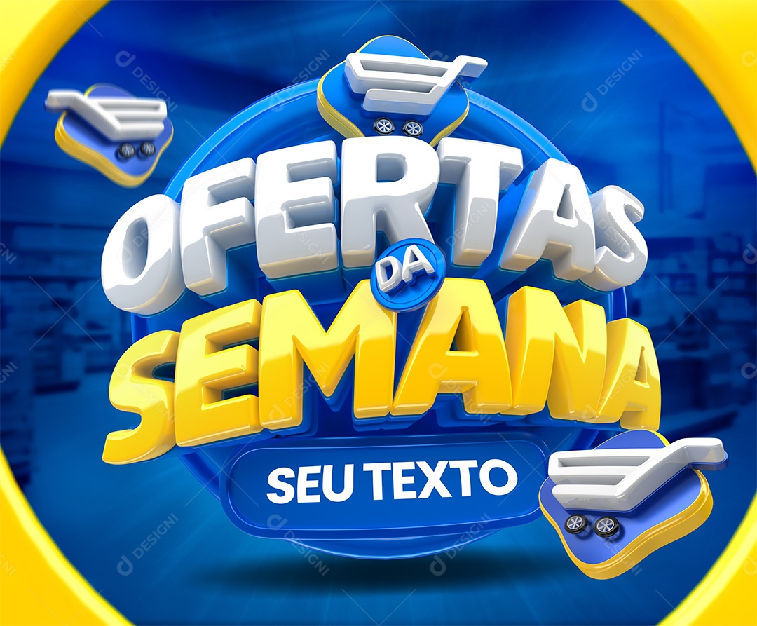 Ofertas Da Semana Selo 3D Para Composição PSD