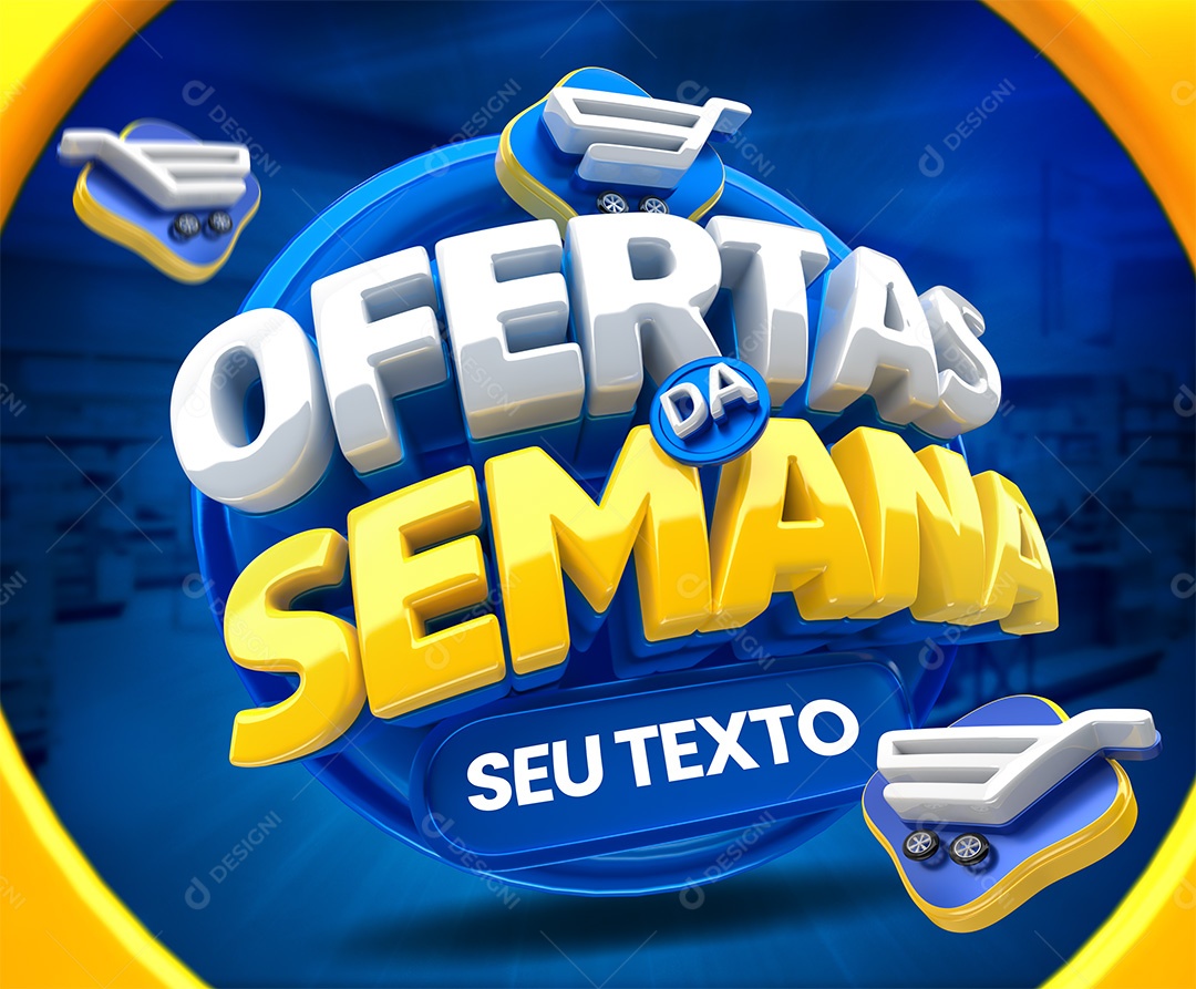Selo 3D Ofertas Da Semana Para Composição PSD