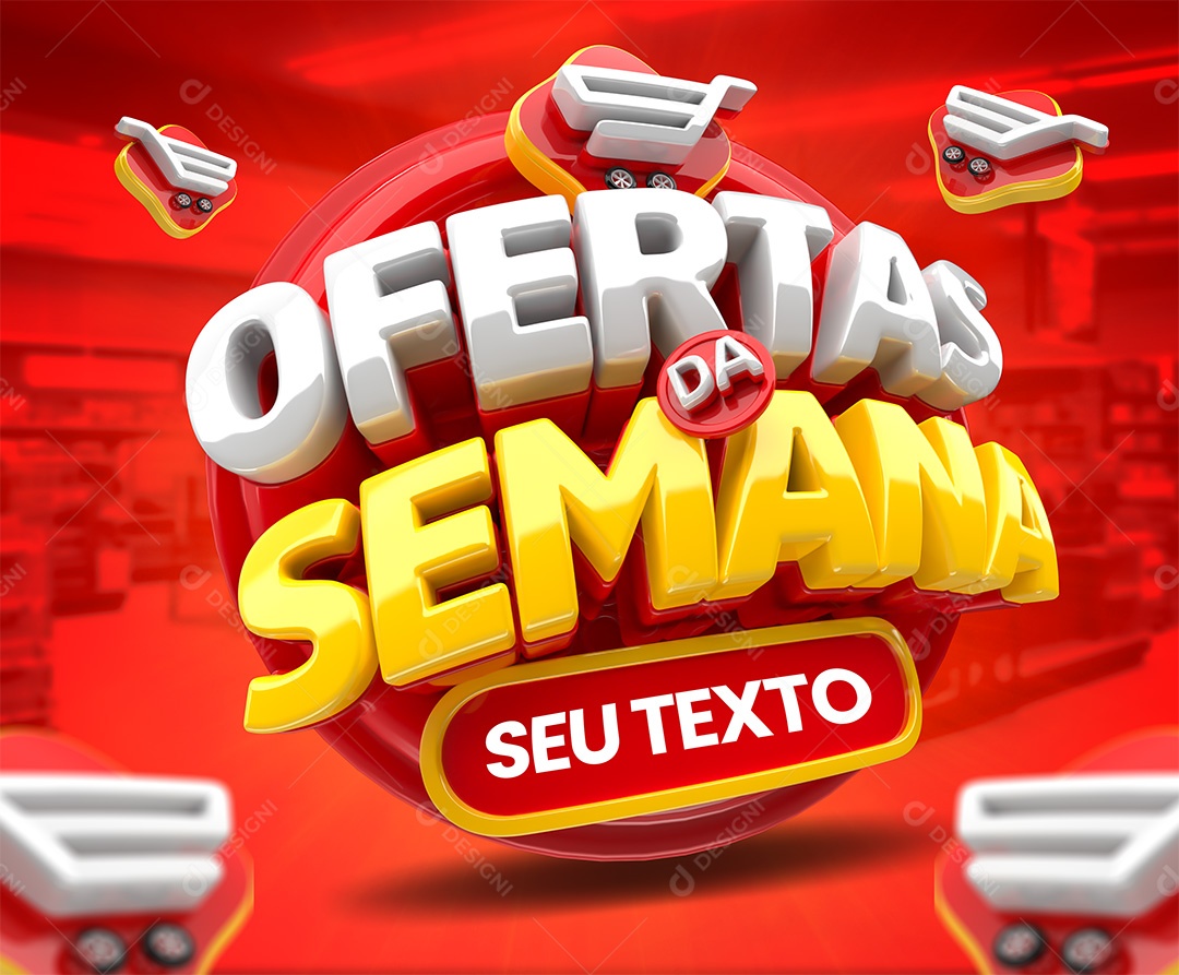 Ofertas Da Semana Selo 3D Para Composição PSD