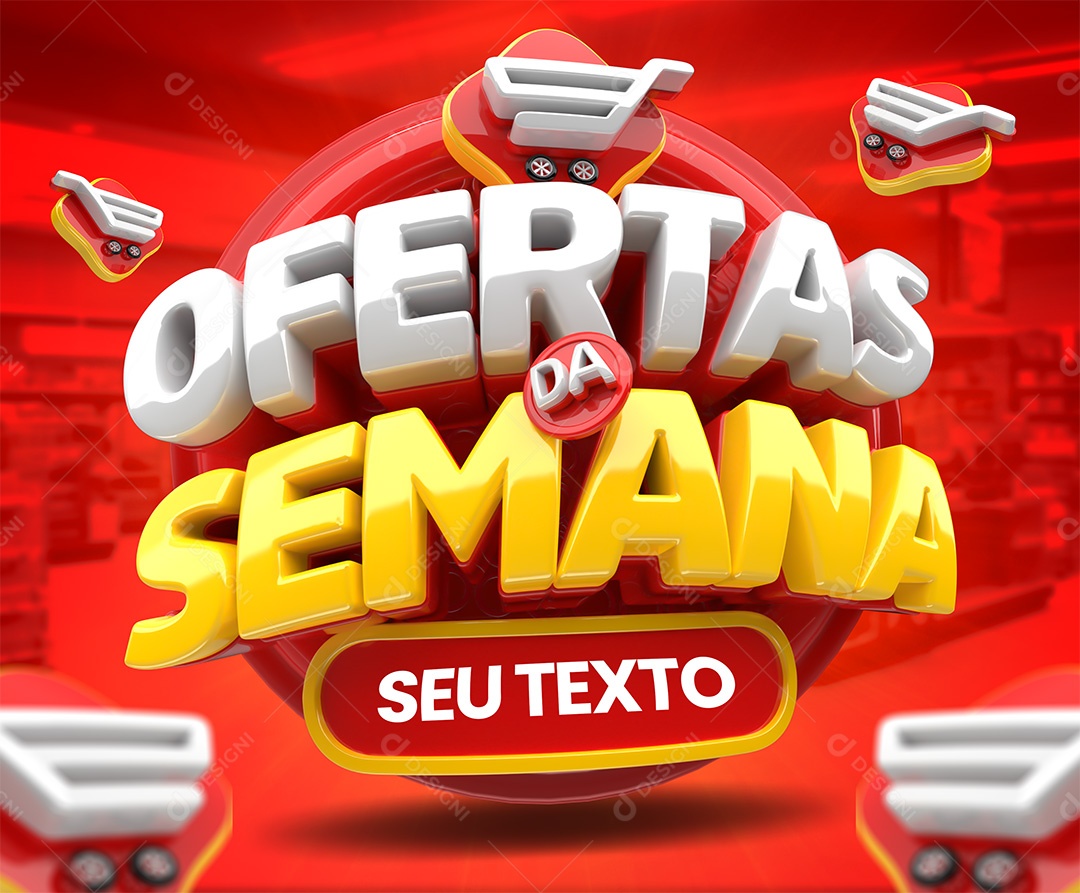 Selo 3D Ofertas Da Semana Para Composição PSD