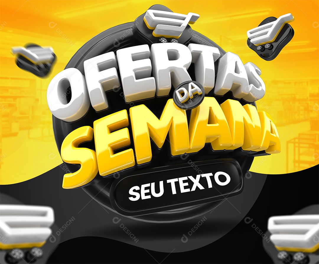 Ofertas Da Semana Selo 3D Para Composição PSD