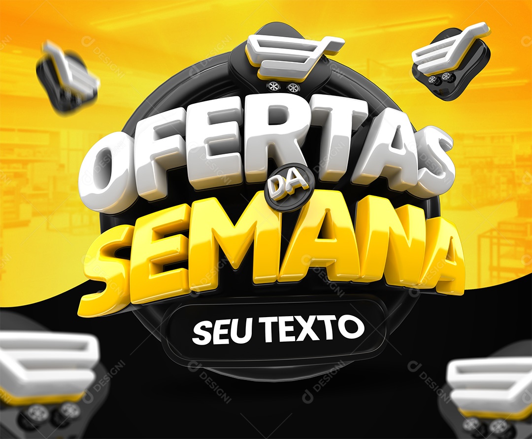 Selo 3D Ofertas Da Semana Para Composição PSD