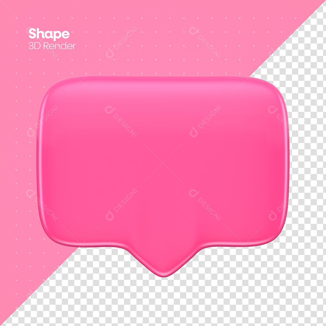 Caixa de Texto Conceito Outubro Rosa Elemento 3D para Composição PSD