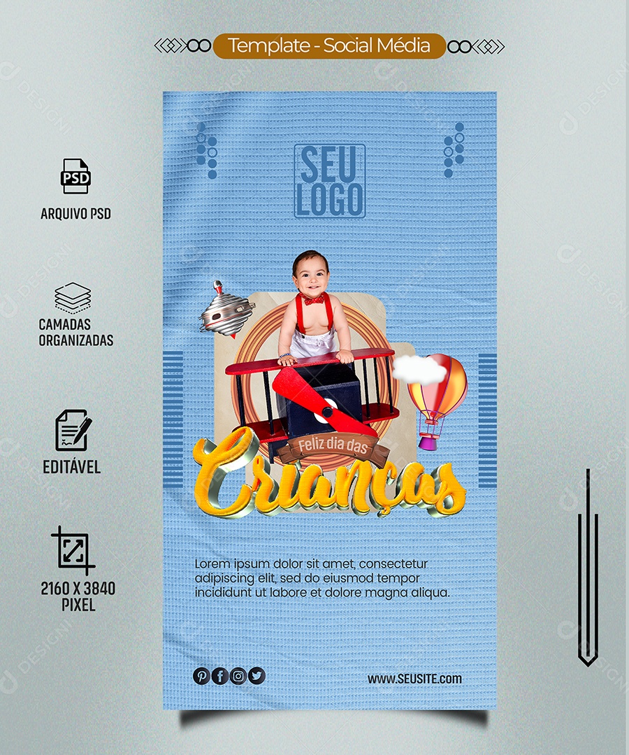 Story Feliz Dia Das Crianças Social Media PSD Editável