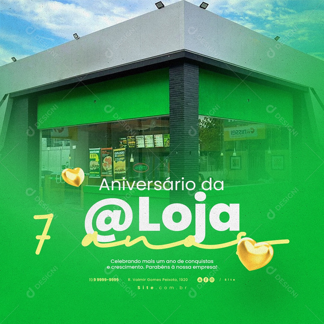 Aniversário da Loja 7 Anos Social Media PSD Editável