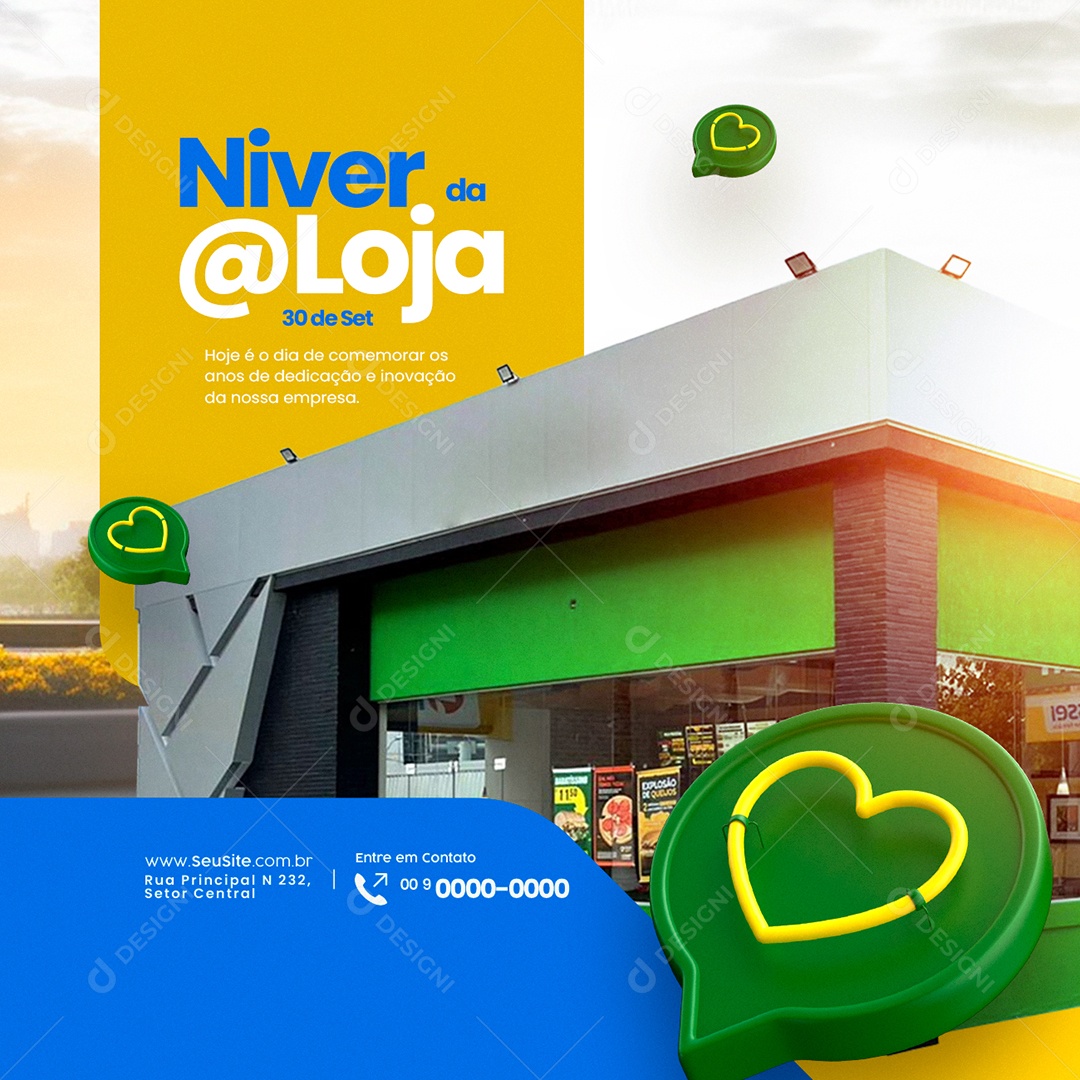 Aniversário Niver da Loja 30 de Setembro Social Media PSD Editável