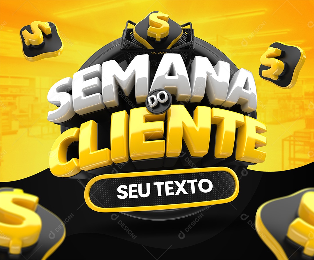 Semana Do Cliente Selo 3D Para Composição PSD