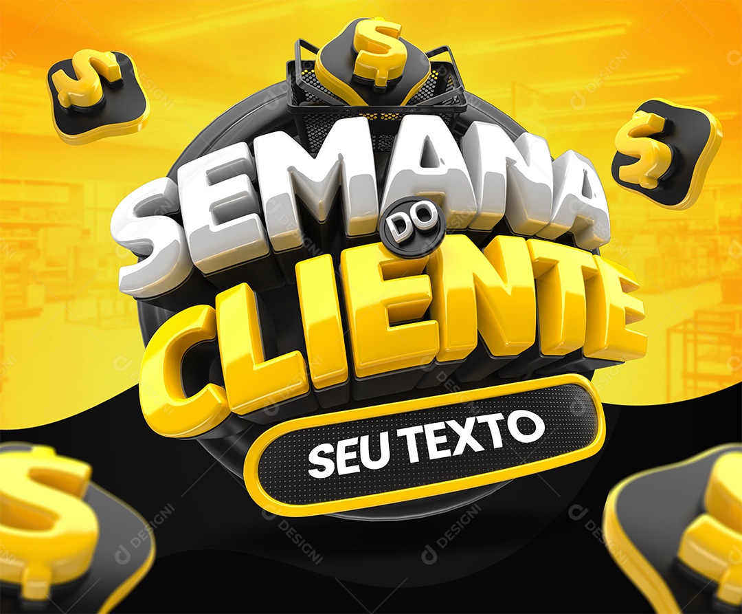 Selo 3D Semana Do Cliente Para Composição PSD