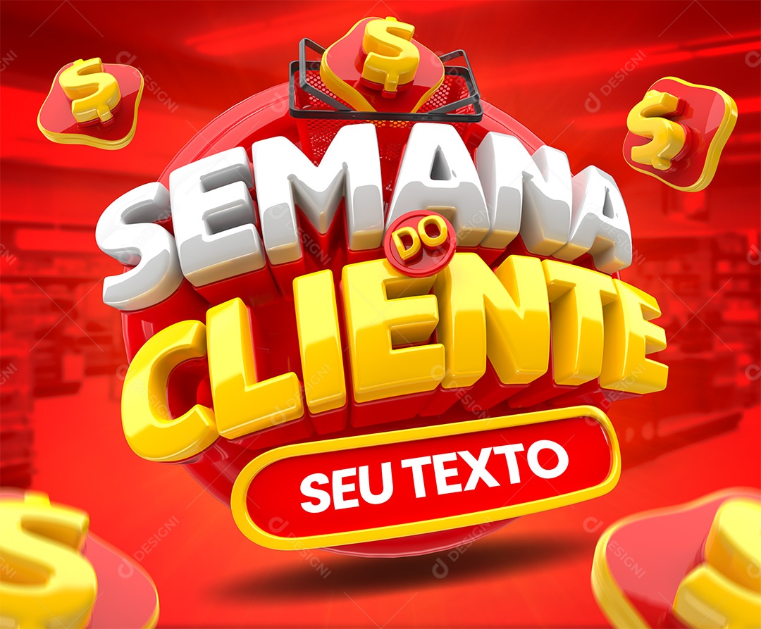 Semana Do Cliente Selo 3D Para Composição PSD