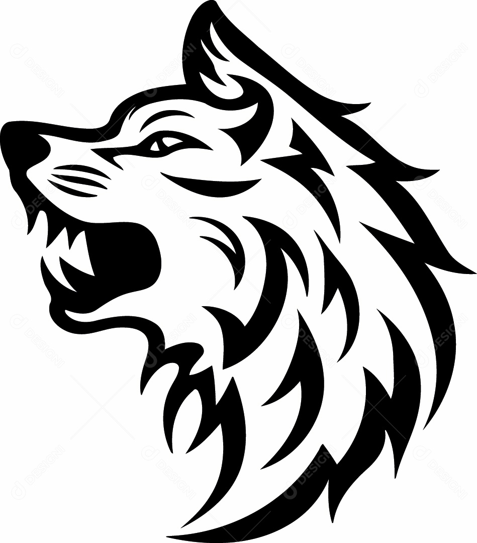 Ícone de Um Lobo Ilustração Vetor EPS