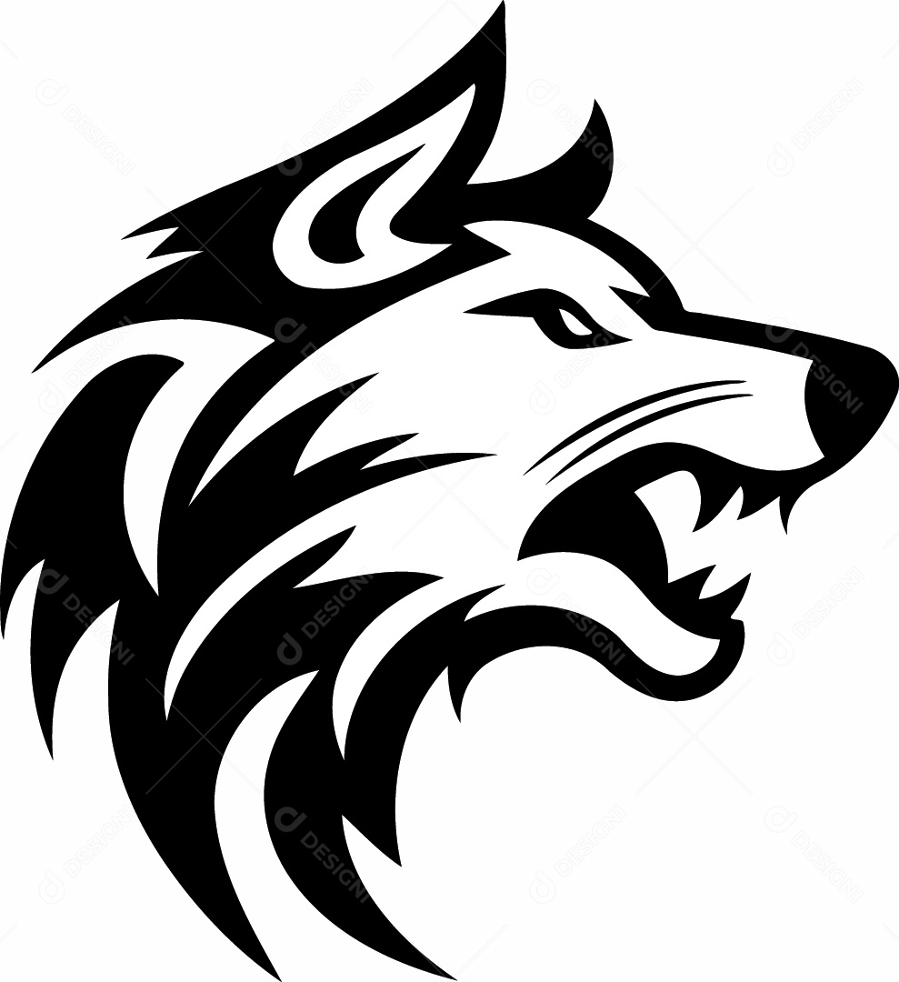 Ícone de Um Lobo Ilustração Vetor EPS