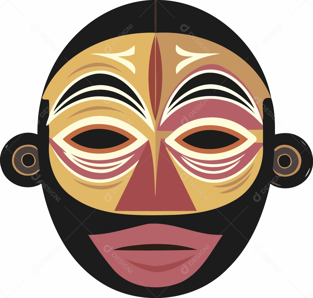 Mascara Africana Ilustração Vetor EPS