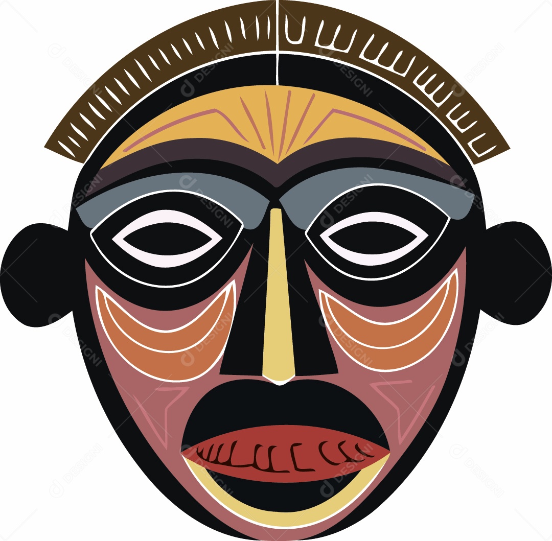 Mascara Africana Ilustração Vetor EPS