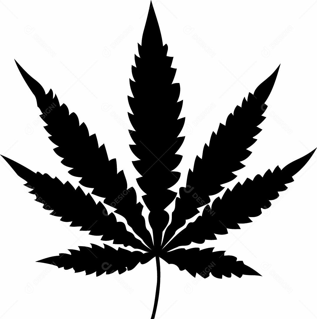 Silhueta de Folha de Canabis Vetor EPS