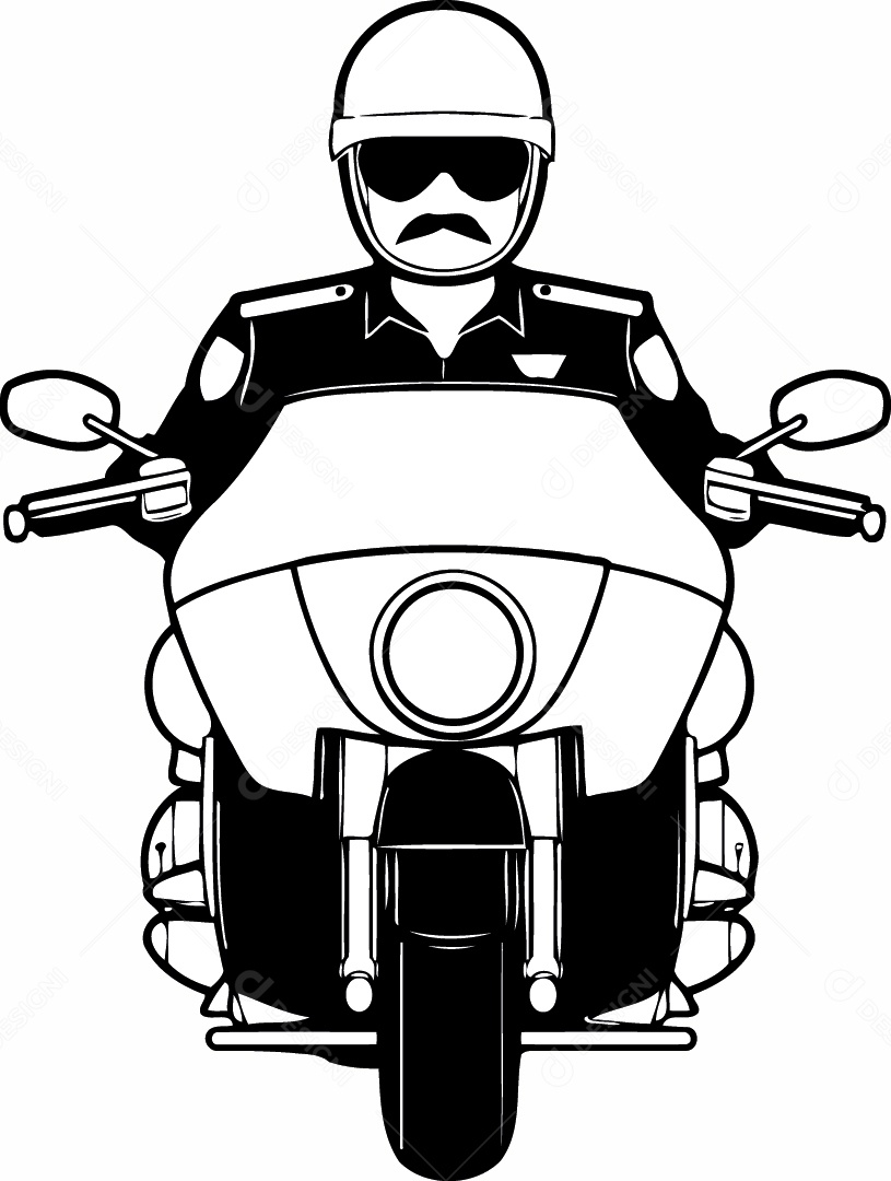 Policial de Moto Desenho Vetor EPS