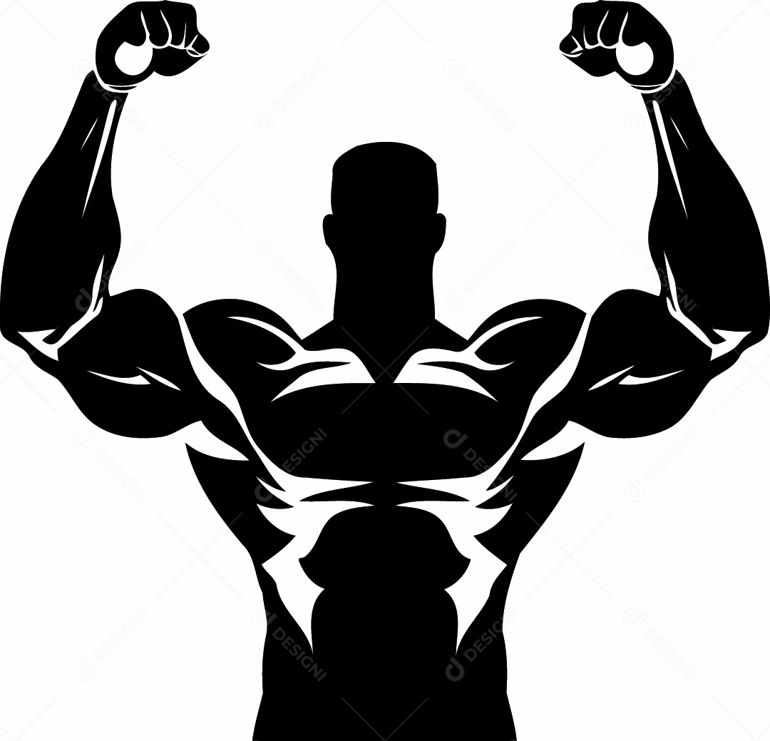 Silhueta de um Homem Musculoso Vetor EPS