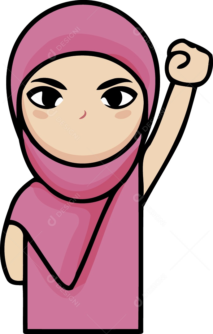 Mulher Com a Mão Levantada Ilustração Vetor EPS