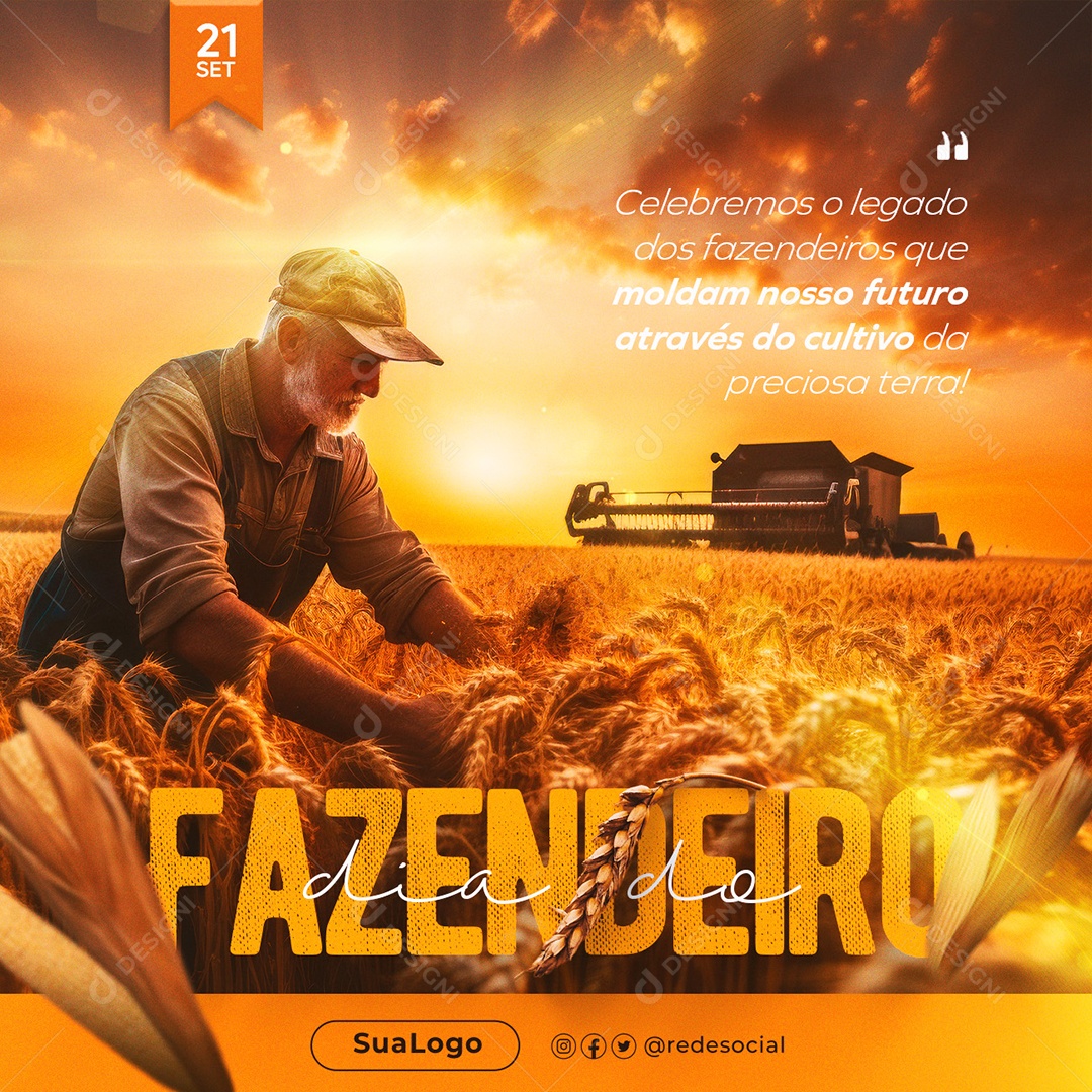 Social Media Dia Do Fazendeiro Moldam Nosso Futuro PSD Editável