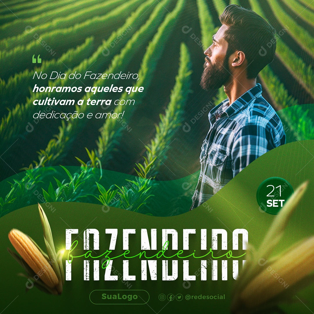 Social Media Dia Do Fazendeiro Cultivam a Terra PSD Editável