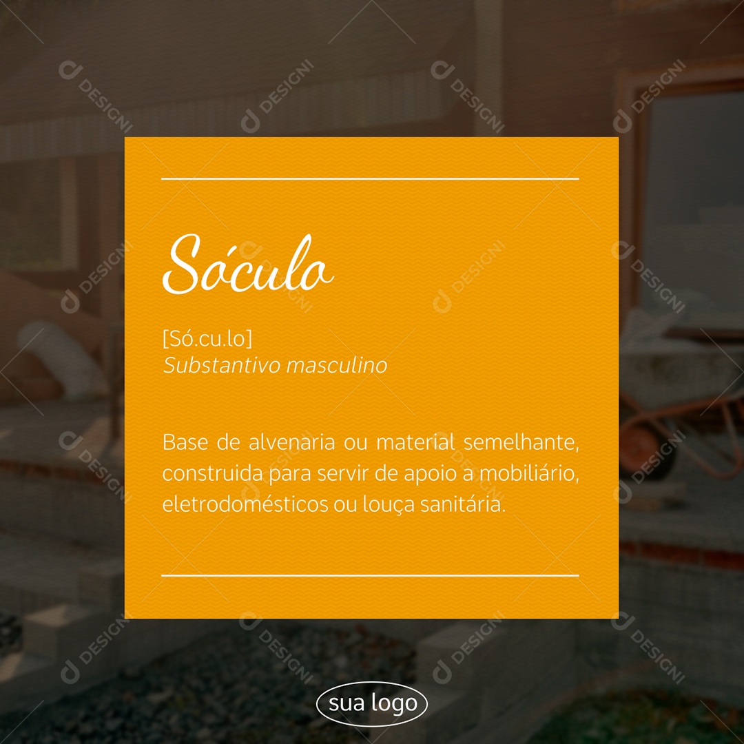 Arquitetura Base de Alvenaria ou Material Semelhante Social Media PSD Editável