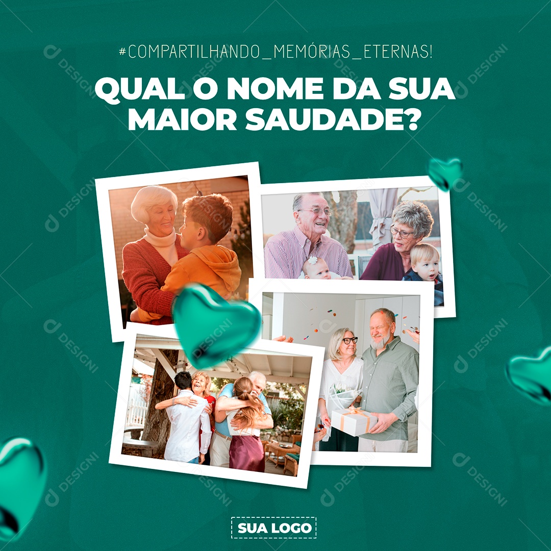 Luto Qual o Nome da Sua Maior Saudade Social Media PSD Editável