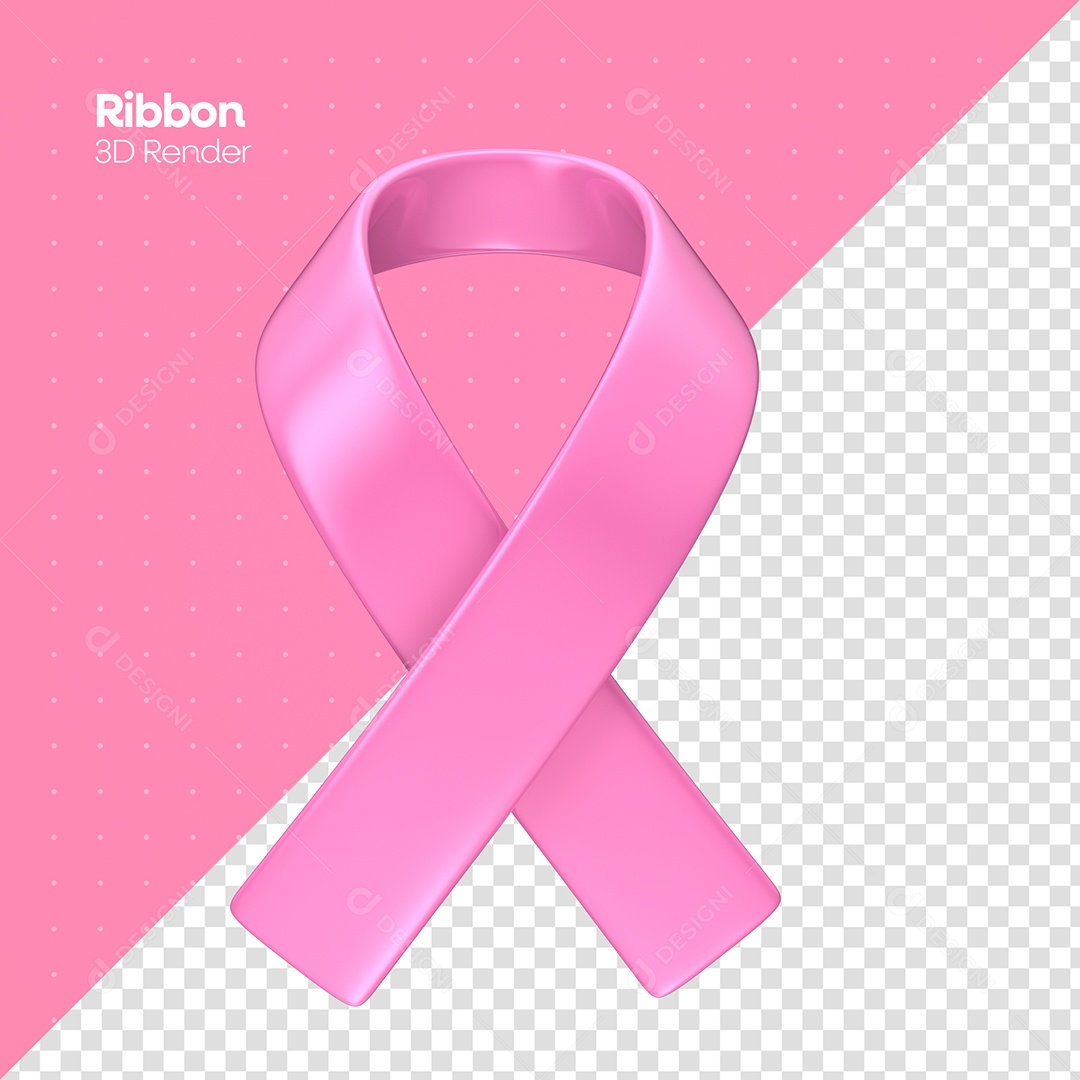 Pink Ribbon Concept Pink October 3D Element for PSD Composition