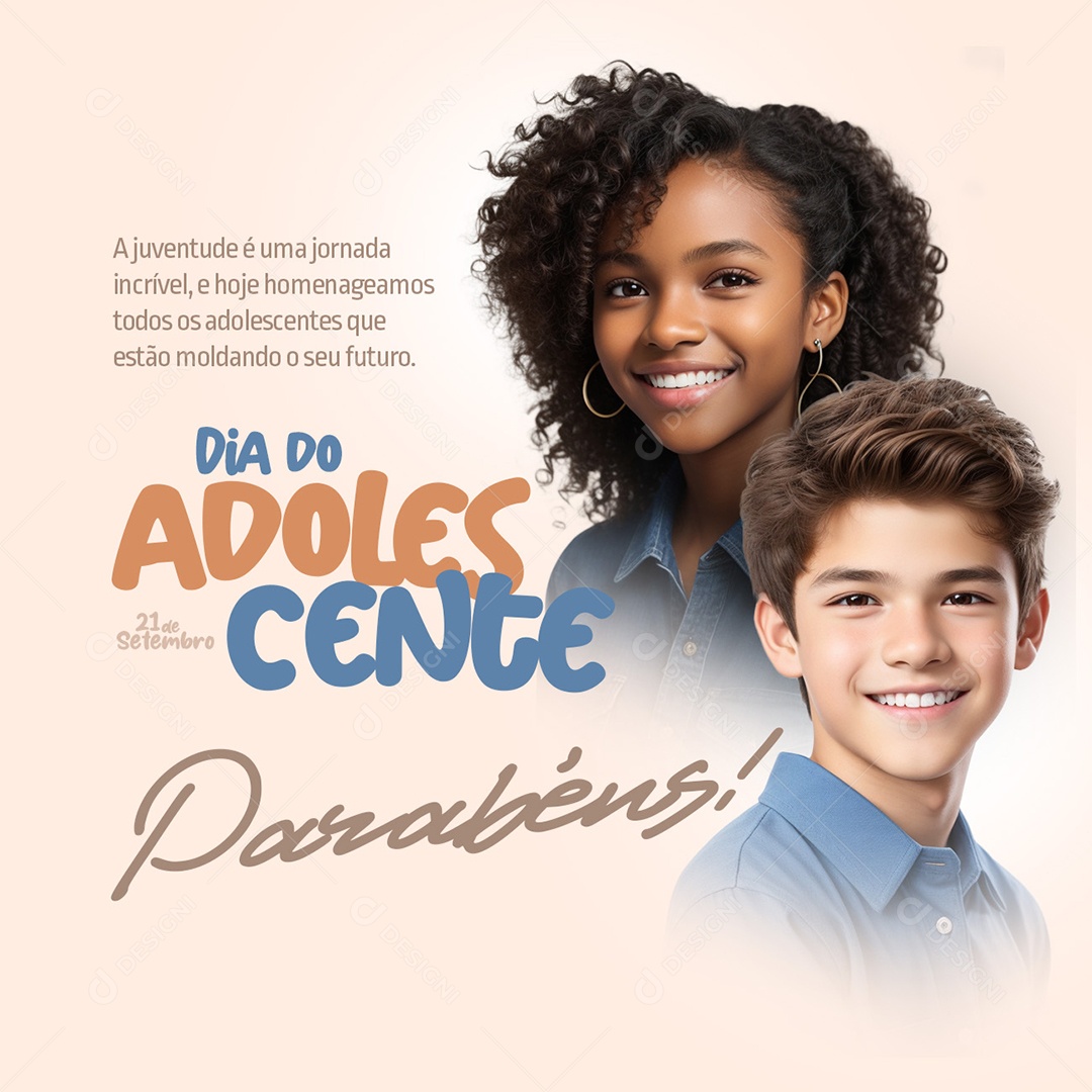 Estão Moldando o Seu Futuro Dia Do Adolescente Social Media PSD Editável