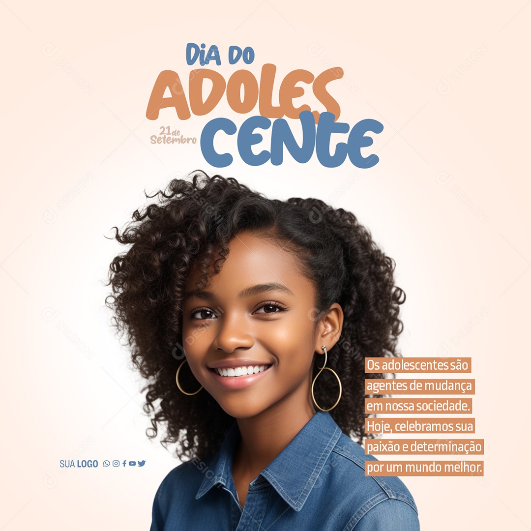 Dia Do Adolescentes Paixão e Determinação Social Media PSD Editável