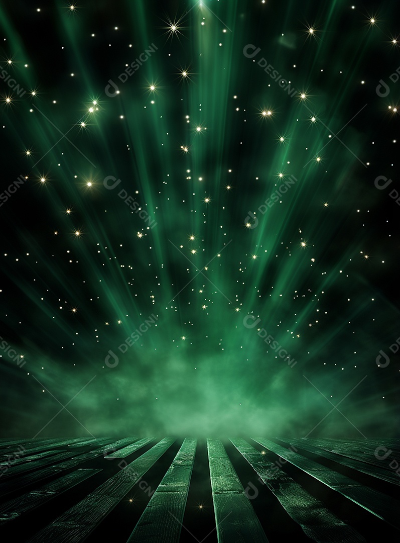 Pano de fundo com iluminação de holofotes verdes para folhetos imagem realista ultra hd design alto