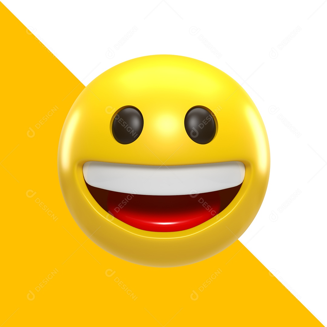 Elemento 3D Emojis Sorrindo para Compoosição PSD