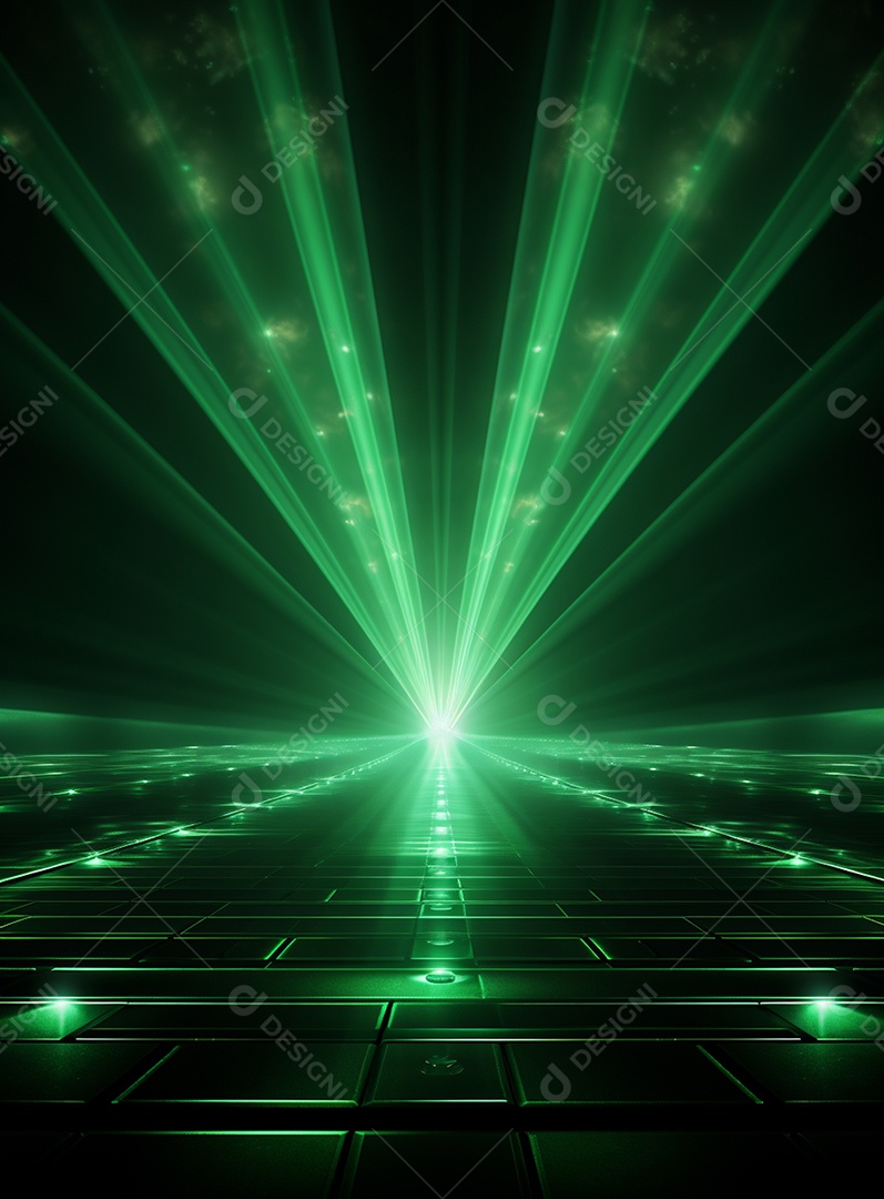 Pano de fundo com iluminação de holofotes verdes para folhetos imagem realista ultra hd design alto