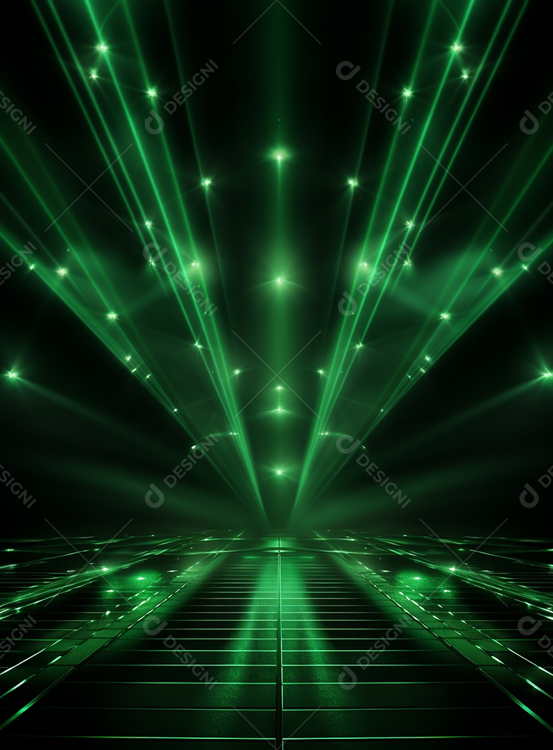Pano de fundo com iluminação de holofotes verdes para folhetos imagem realista ultra hd design alto