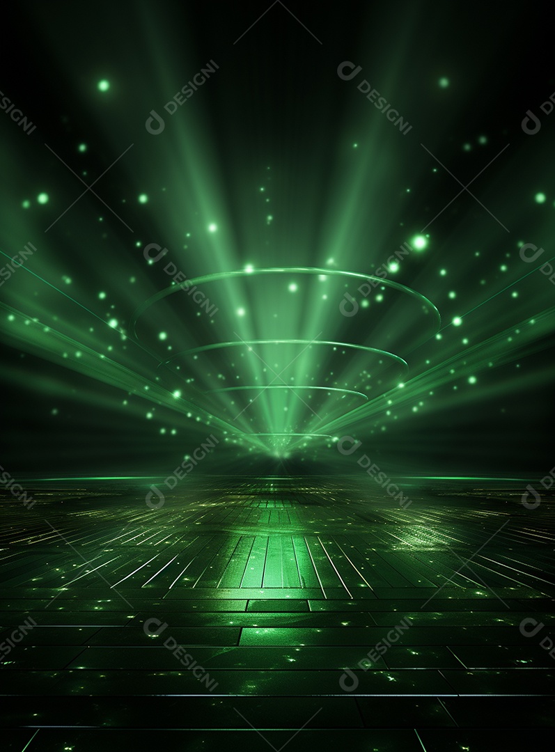 Pano de fundo com iluminação de holofotes verdes para folhetos imagem realista ultra hd design alto